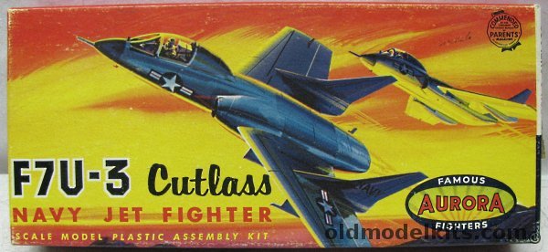 Aurora 1/70 F7U Cutlass Navy Jet Fighter, 496-49 plastic model kit